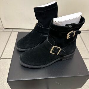 Vince Camuto Black Suede Moto Boots